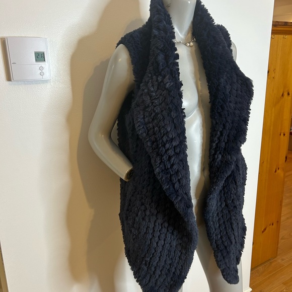 Gorgeous Dolce Cabo Midnight Blue Faux Fur Vest❤️L - Picture 6 of 14